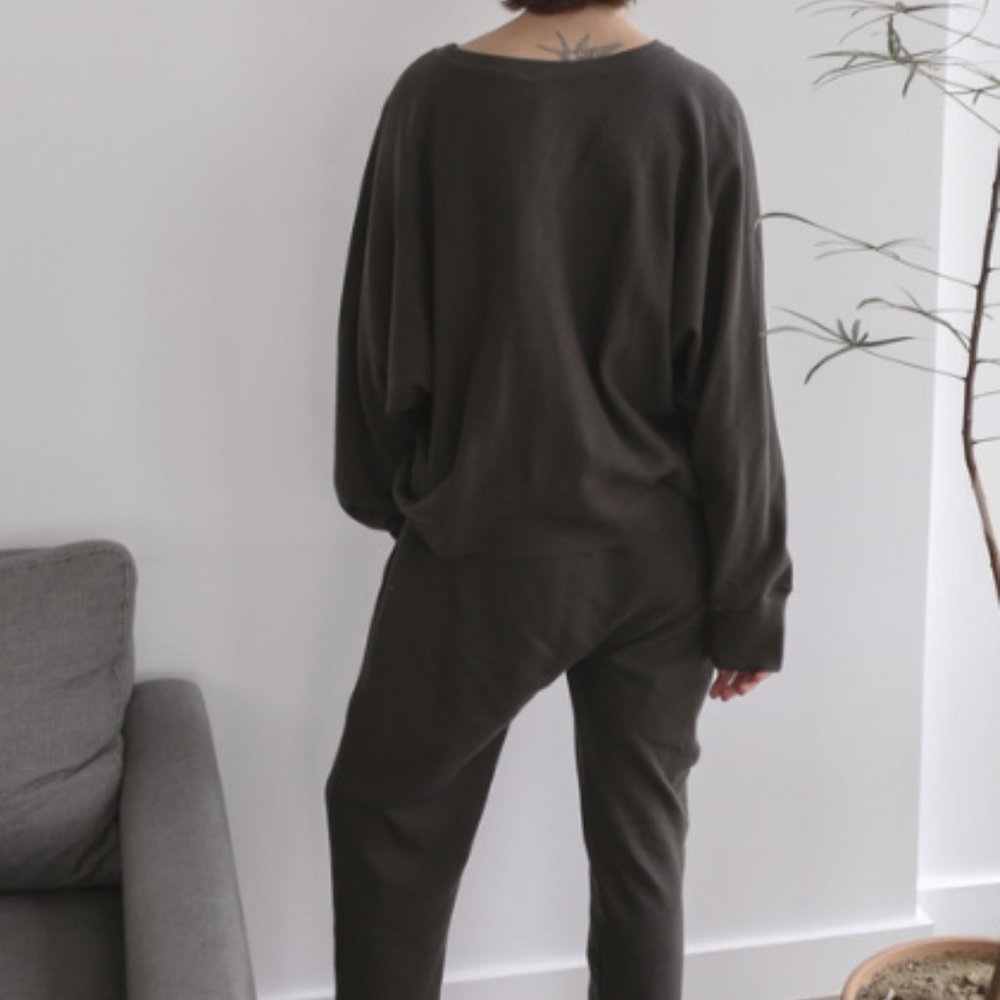 Lauren Manoogian Cotton Cashmere Sweat Set in Carbon - Small/Size 1